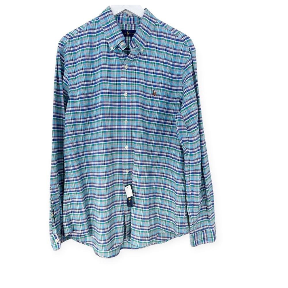 Ralph Lauren • Classic Fit Blue Plaid Oxford Button Shirt